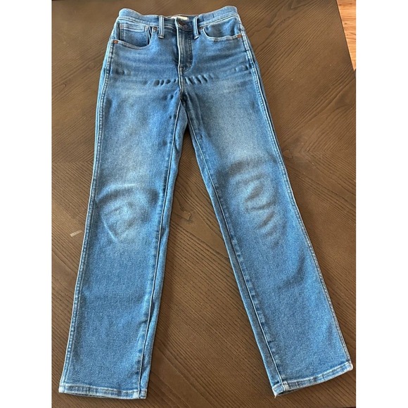 Madewell Stovepipe Jeans‎ Women's 23 Blue Medium Wash Full Length Mid Rise Denim - Picture 2 of 8